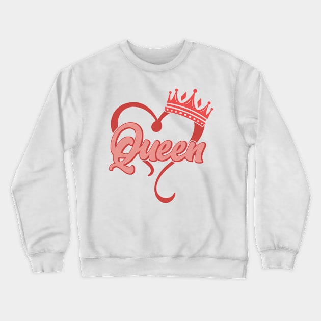 Queen of Valentine Crewneck Sweatshirt by MZeeDesigns